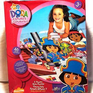 Dora the Explorer Pirate Ship 3'x2' Puzzle 46 Pcs Vtg 2007 Canada VG Cond